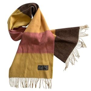 Vintage Cashmere Angora Wool Chunky Fringe Scarf Chocolate Brown